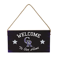 Colorado Rockies 6" x 11" Welcome Home Wood Wall Sign with Rope Hanger