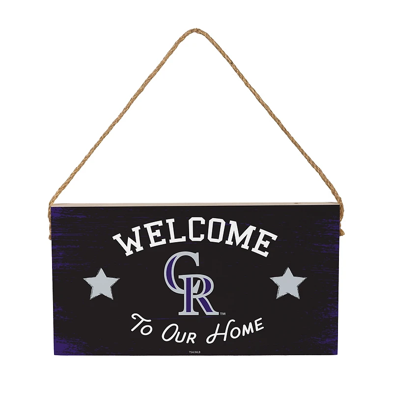 Colorado Rockies 6" x 11" Welcome Home Wood Wall Sign with Rope Hanger