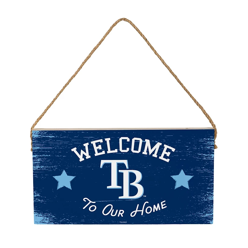Tampa Bay Rays 6" x 11" Welcome Home Wood Wall Sign with Rope Hanger