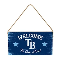 Tampa Bay Rays 6" x 11" Welcome Home Wood Wall Sign with Rope Hanger
