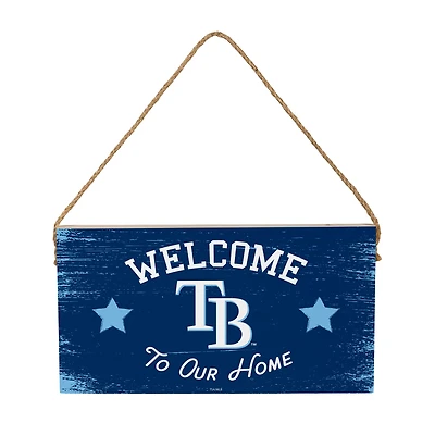Tampa Bay Rays 6" x 11" Welcome Home Wood Wall Sign with Rope Hanger