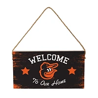 Baltimore Orioles 6" x 11" Welcome Home Wood Wall Sign with Rope Hanger
