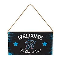 Miami Marlins 6" x 11" Welcome Home Wood Wall Sign with Rope Hanger