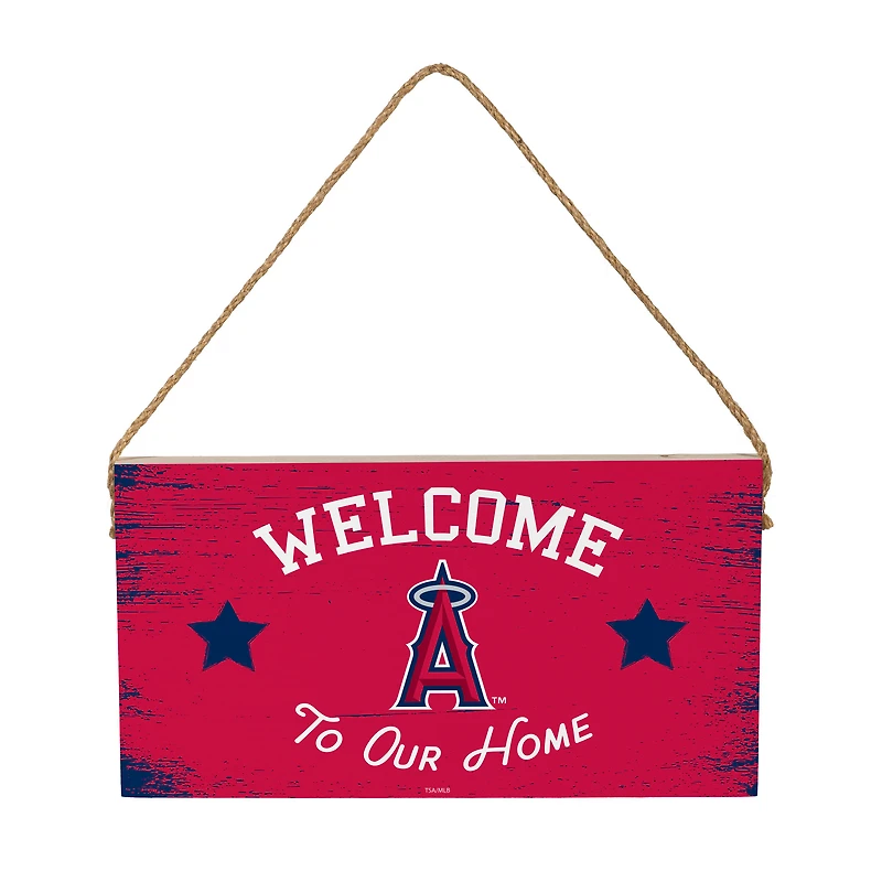 Los Angeles Angels 6" x 11" Welcome Home Wood Wall Sign with Rope Hanger