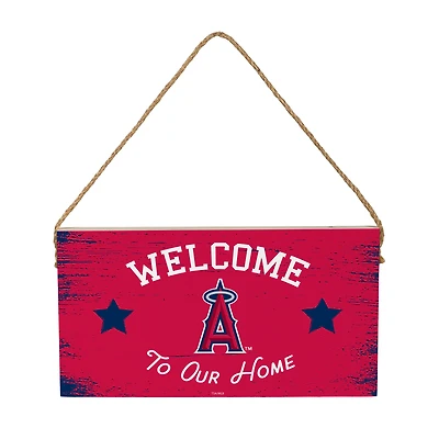 Los Angeles Angels 6" x 11" Welcome Home Wood Wall Sign with Rope Hanger