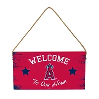 Los Angeles Angels 6" x 11" Welcome Home Wood Wall Sign with Rope Hanger