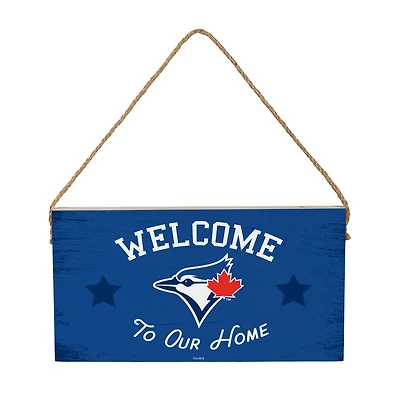 Toronto Blue Jays 6" x 11" Welcome Home Wood Wall Sign with Rope Hanger