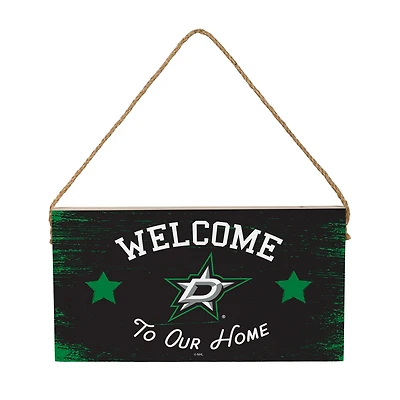 Dallas Stars 6" x 11" Welcome Home Wood Wall Sign with Rope Hanger