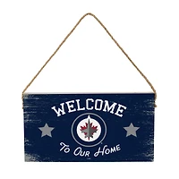 Winnipeg Jets 6" x 11" Welcome Home Wood Wall Sign with Rope Hanger