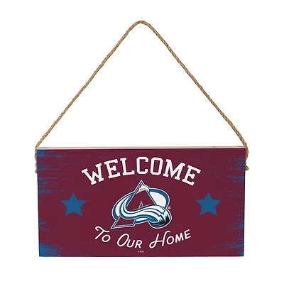 Colorado Avalanche 6" x 11" Welcome Home Wood Wall Sign with Rope Hanger