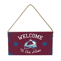 Colorado Avalanche 6" x 11" Welcome Home Wood Wall Sign with Rope Hanger