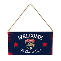 Florida Panthers 6" x 11" Welcome Home Wood Wall Sign with Rope Hanger