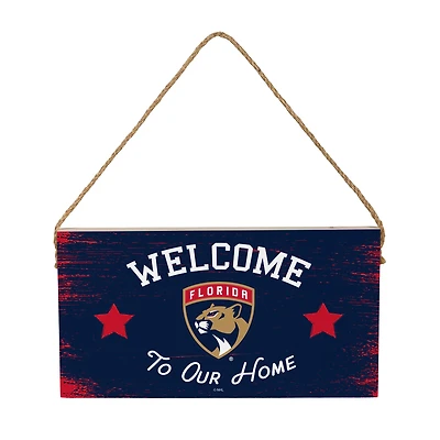 Florida Panthers 6" x 11" Welcome Home Wood Wall Sign with Rope Hanger