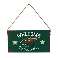 Minnesota Wild 6" x 11" Welcome Home Wood Wall Sign with Rope Hanger