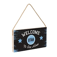 Utah Hockey Club 6" x 11" Welcome Home Wood Wall Sign with Rope Hanger