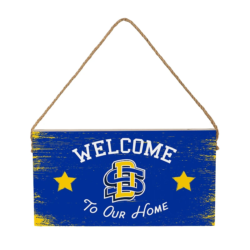South Dakota State Jackrabbits 6" x 11" Welcome Home Wood Wall Sign with Rope Hanger