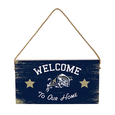Navy Midshipmen 6" x 11" Welcome Home Wood Wall Sign with Rope Hanger