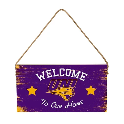 Northern Iowa Panthers 6" x 11" Welcome Home Wood Wall Sign with Rope Hanger