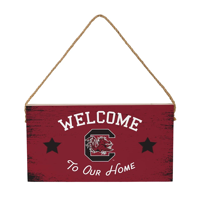 South Carolina Gamecocks 6" x 11" Welcome Home Wood Wall Sign with Rope Hanger