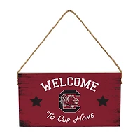 South Carolina Gamecocks 6" x 11" Welcome Home Wood Wall Sign with Rope Hanger
