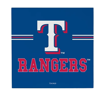 Texas Rangers 12" x 12" Wood Wall Sign