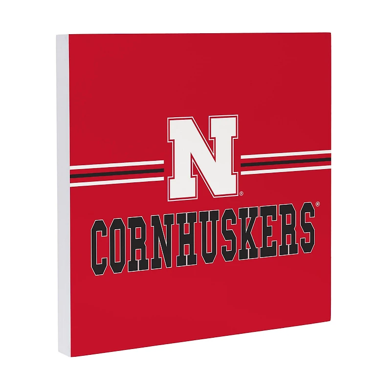 Nebraska Huskers 12" x 12" Wood Wall Sign