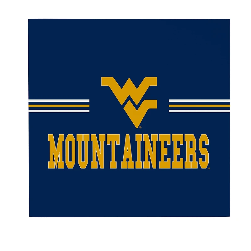 West Virginia Mountaineers 12" x 12" Wood Wall Sign