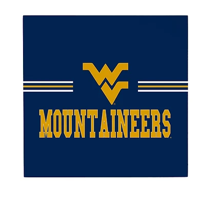 West Virginia Mountaineers 12" x 12" Wood Wall Sign