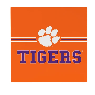 Clemson Tigers 12" x 12" Wood Wall Sign