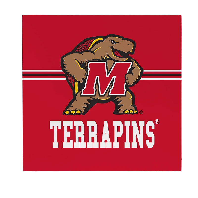 Maryland Terrapins 12" x 12" Wood Wall Sign