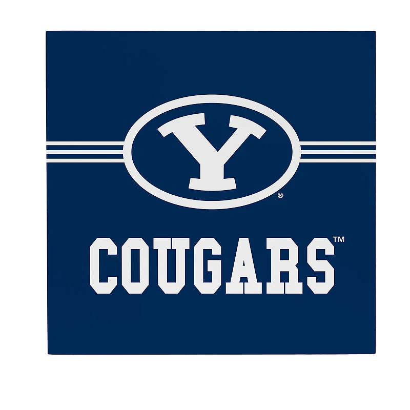 BYU Cougars 12" x 12" Wood Wall Sign