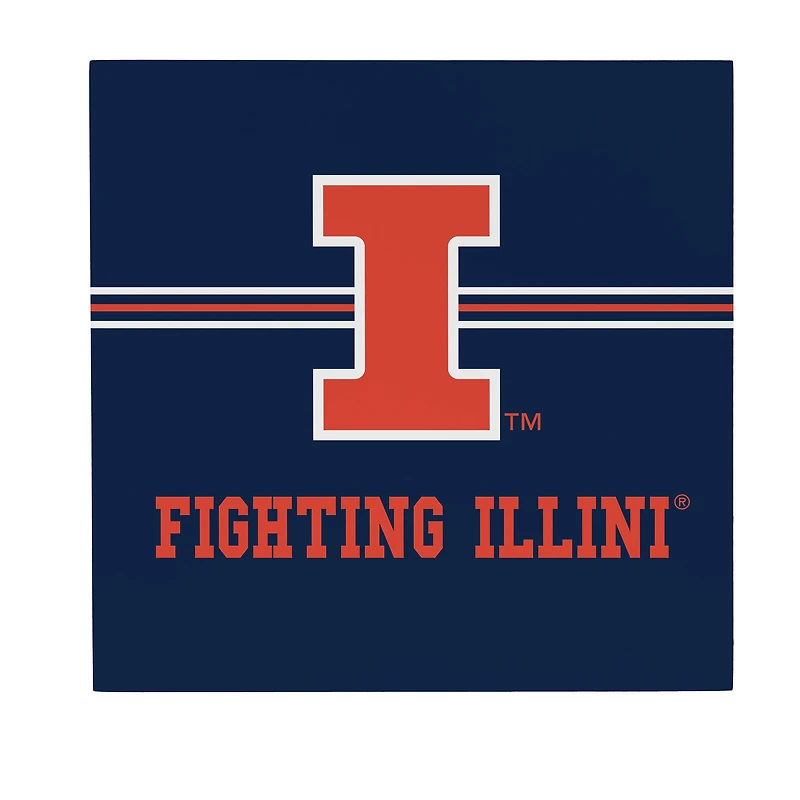 Illinois Fighting Illini 12" x 12" Wood Wall Sign