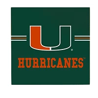 Miami Hurricanes 12" x 12" Wood Wall Sign