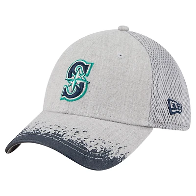 Men's New Era Gray Seattle Mariners Visor Paint Splatter 39THIRTY Flex Hat