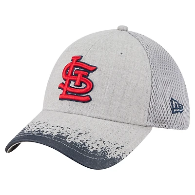 Men's New Era Gray St. Louis Cardinals Visor Paint Splatter 39THIRTY Flex Hat
