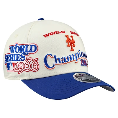 Men's New Era  Cream/Royal New York Mets World Series 9FORTY M-Crown A-Frame Adjustable Hat