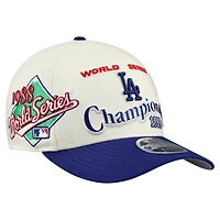 Men's New Era  Cream/Royal Los Angeles Dodgers World Series 9FORTY M-Crown A-Frame Adjustable Hat
