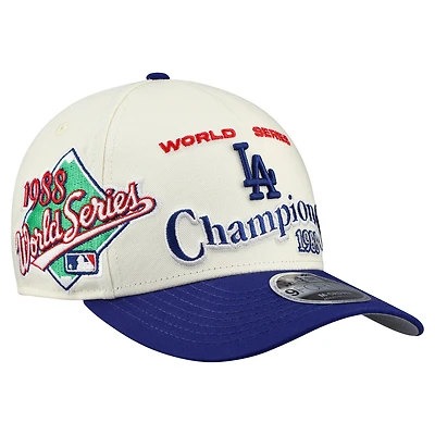 Men's New Era  Cream/Royal Los Angeles Dodgers World Series 9FORTY M-Crown A-Frame Adjustable Hat