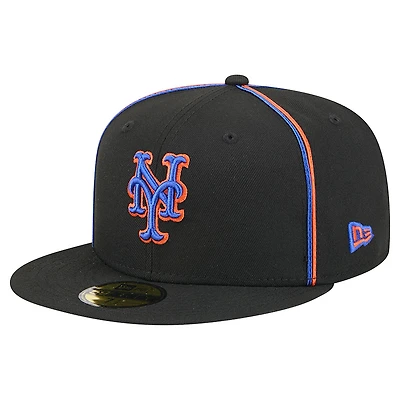 Men's New Era Black York Mets Soutache 59FIFTY Fitted Hat