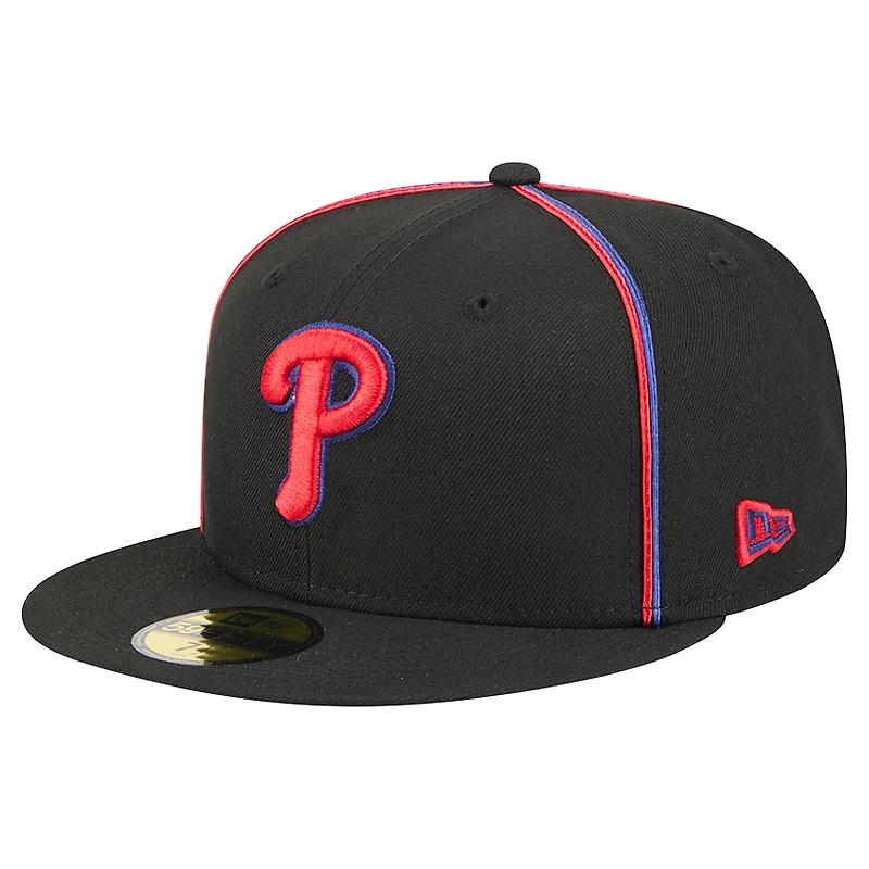 Men's New Era Black Philadelphia Phillies Soutache 59FIFTY Fitted Hat