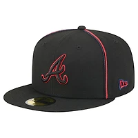 Men's New Era Black Atlanta Braves Soutache 59FIFTY Fitted Hat
