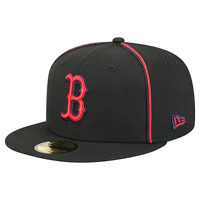 Men's New Era Black Boston Red Sox Soutache 59FIFTY Fitted Hat