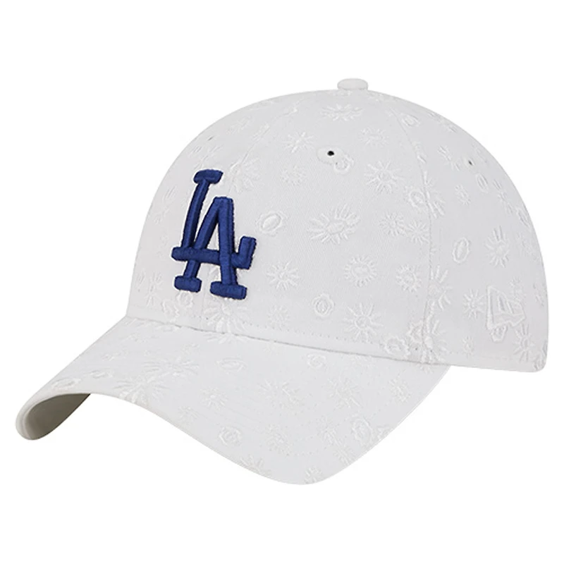 Women's New Era White Los Angeles Dodgers Floral Mesh 9TWENTY Adjustable Hat