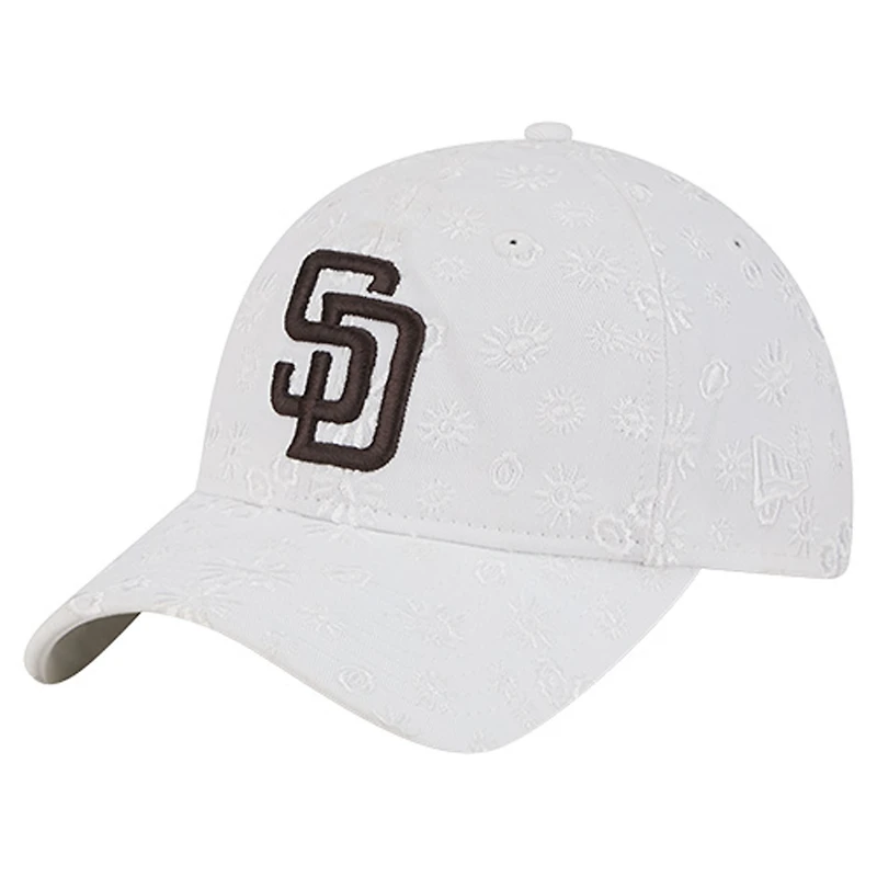 Women's New Era White San Diego Padres Floral Mesh 9TWENTY Adjustable Hat