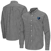 Men's Antigua Black Memphis Grizzlies Ellis Woven Tri-Blend Button-Down Shirt