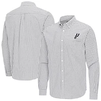 Men's Antigua San Antonio Spurs Ellis Woven Tri-Blend Button-Down Shirt