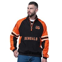 Men's Starter Black Cincinnati Bengals Prospect Half-Zip Pullover