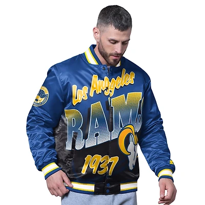 Men's Starter Royal Los Angeles Rams Pass Rush Varsity Full-Snap Jacket