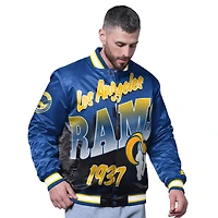 Men's Starter Royal Los Angeles Rams Pass Rush Varsity Full-Snap Jacket