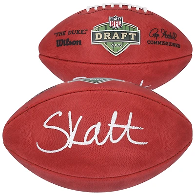 Cam Skattebo New York Giants Autographed 2025 NFL Draft Wilson Duke Football